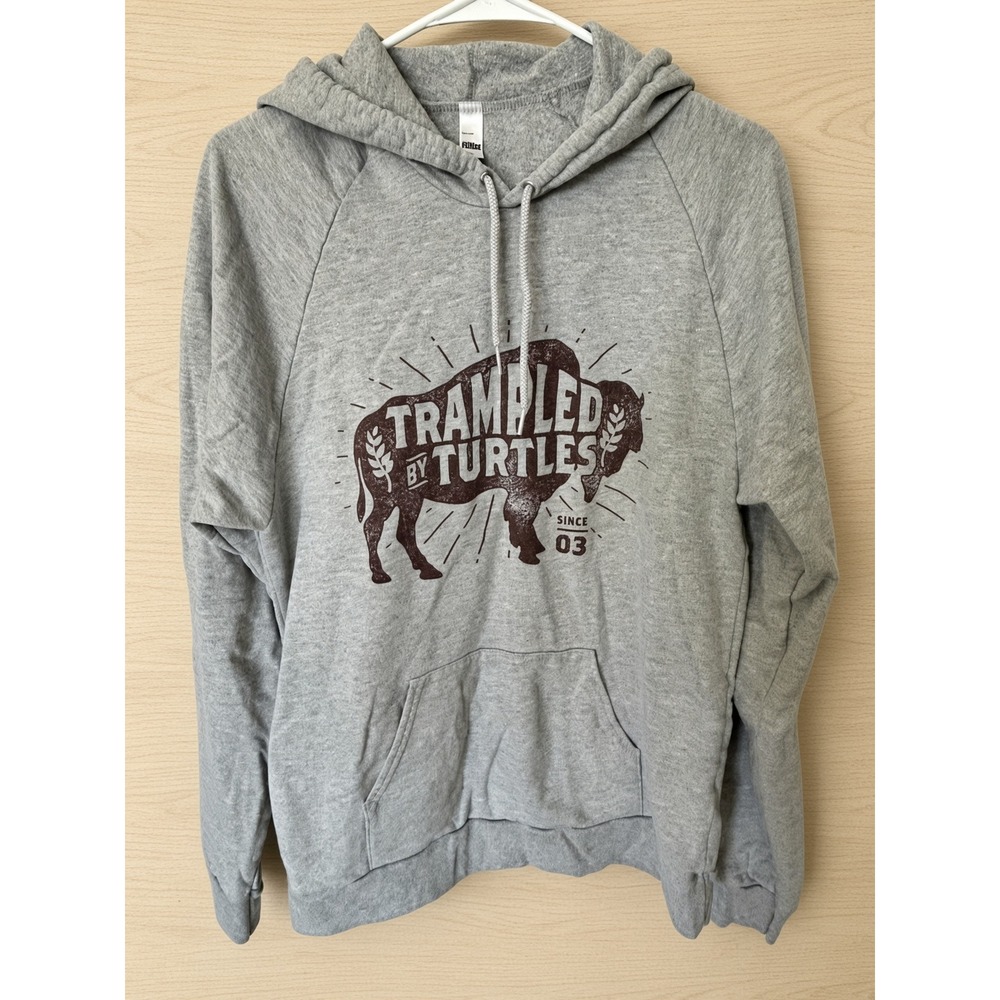 Trampled by Turtles American Apparel Hoodie Mens Large Gray Bison Sweatshirt